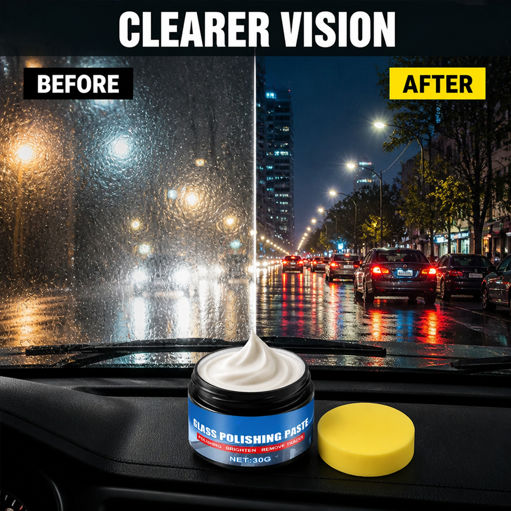 VistaPure™ Glass Clarity Paste — Drive Confidently with Crystal-Clear, Glare-Free Glass Every Time