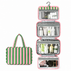 LumaTote™ Striped Hanging Toiletry Bag — Stay Effortlessly Organized and Travel Calm, Confident, and Spill-Free