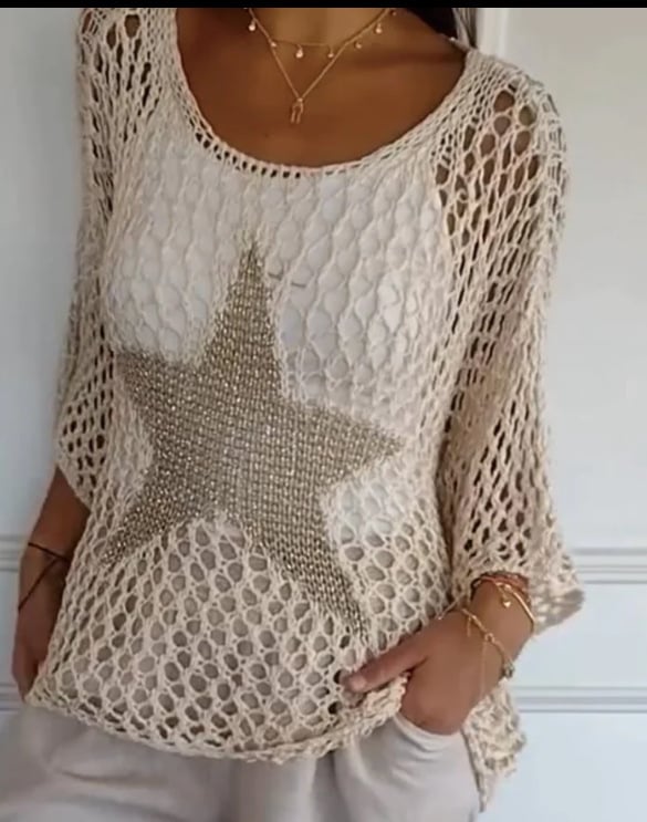 VivaLuxe™ Round Neck Hollow Crochet Tops — Radiate Cool Confidence and Timeless Charm All Day
