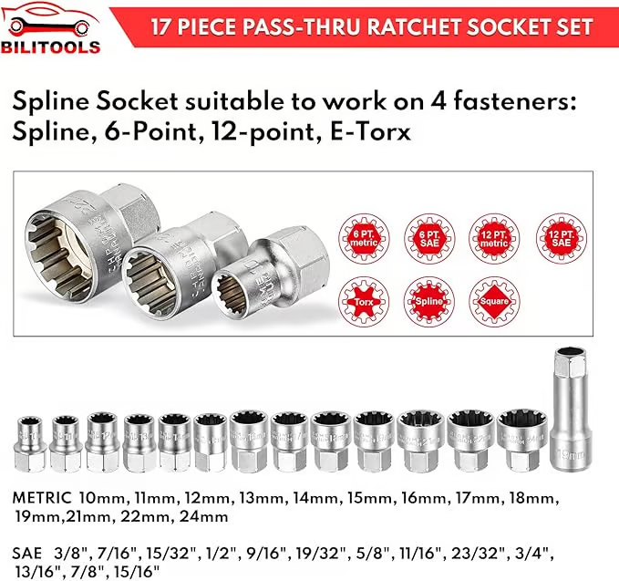 Rigidor™ 17-Piece Through-Socket Set — Conquer Tight Spaces and Crush Tough Repairs Without Struggle