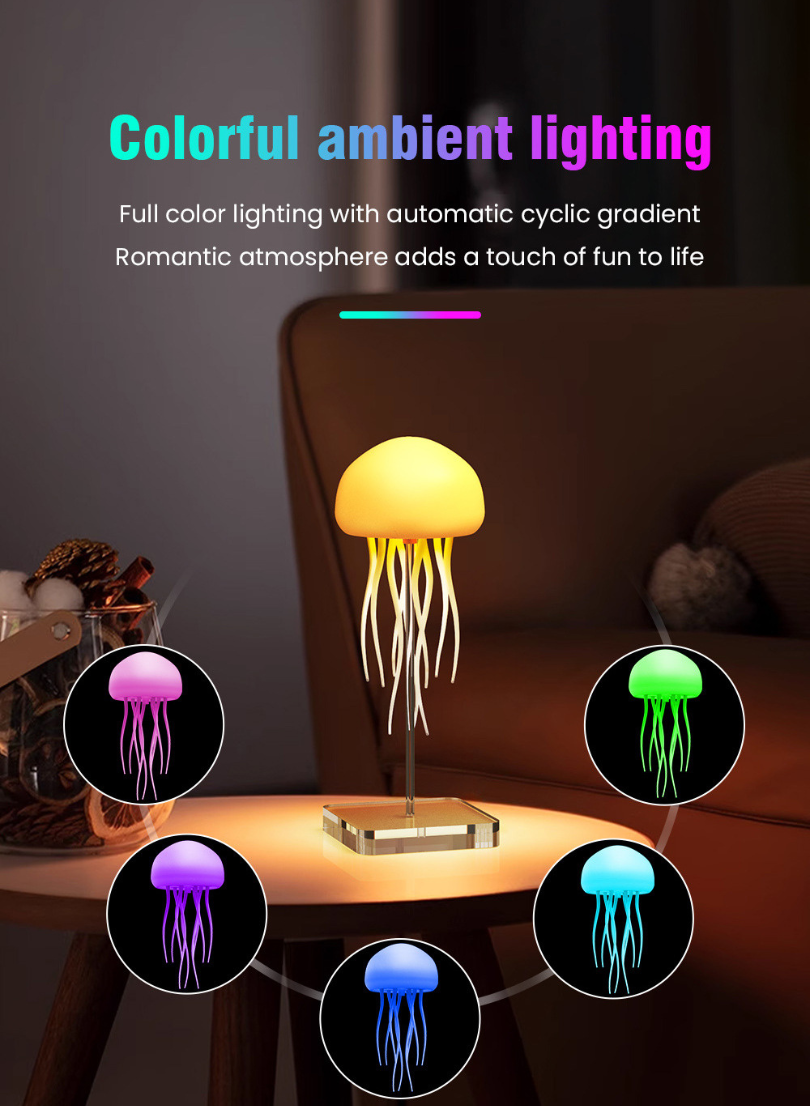 Lampe LED JellyFish - Détente et lumière sur simple pression d'un bouton