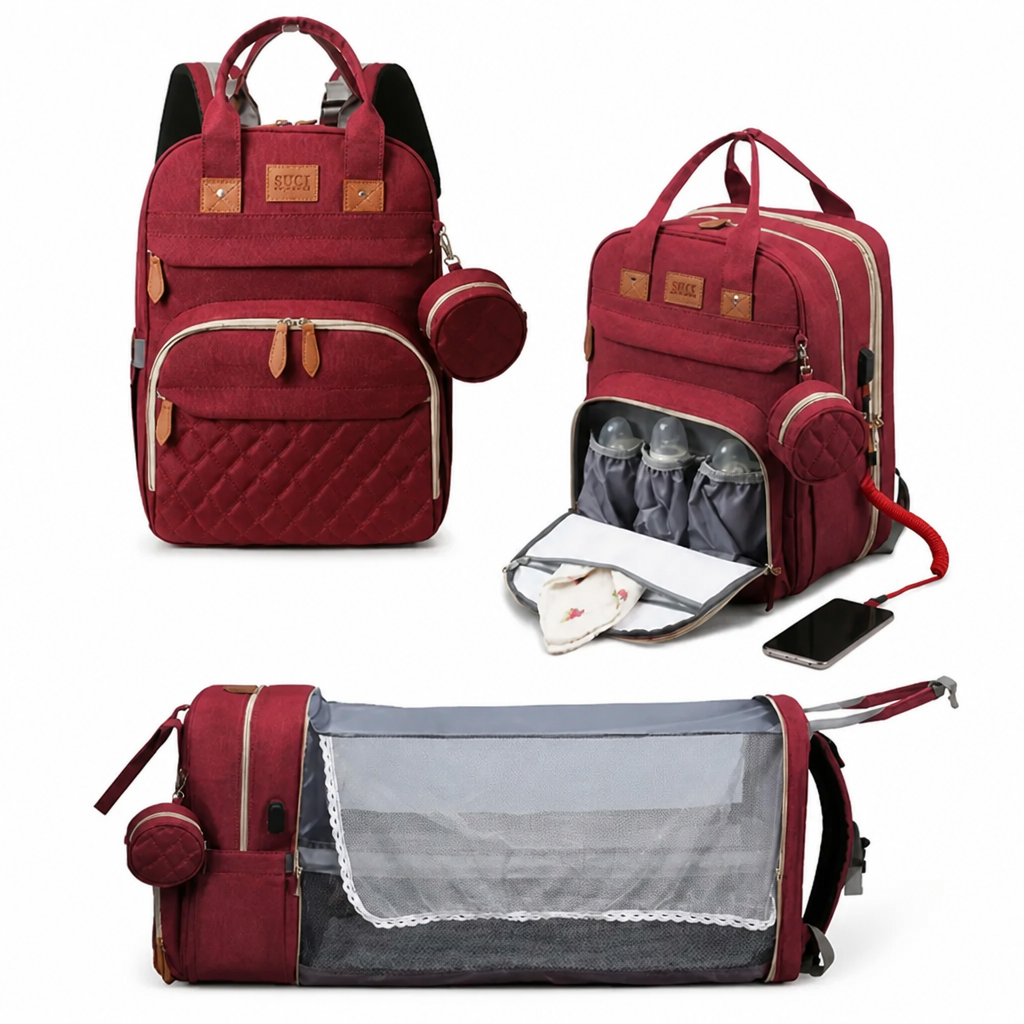 NurtureNest™ — Feel ready for every outing with baby’s essentials, bed, and changing mat in one bag