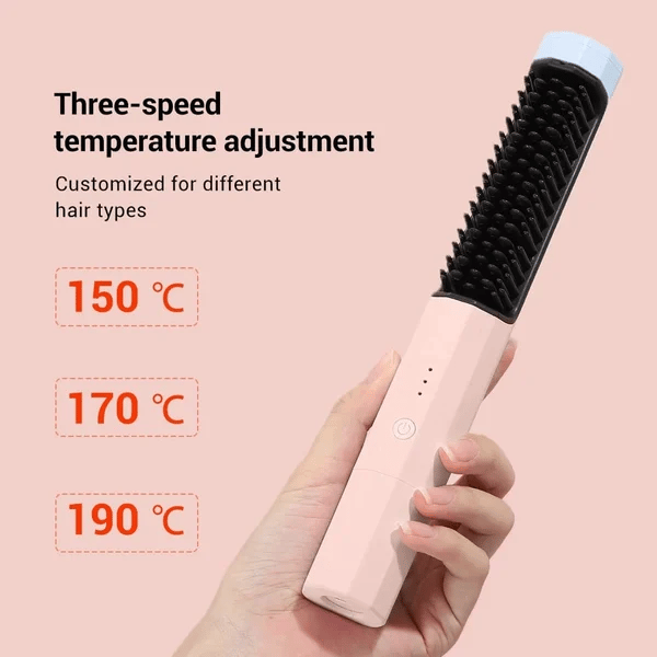 SilkSure™ Cordless Straightening Brush — Glide to Silky, Frizz-Free Hair Anywhere, Anytime