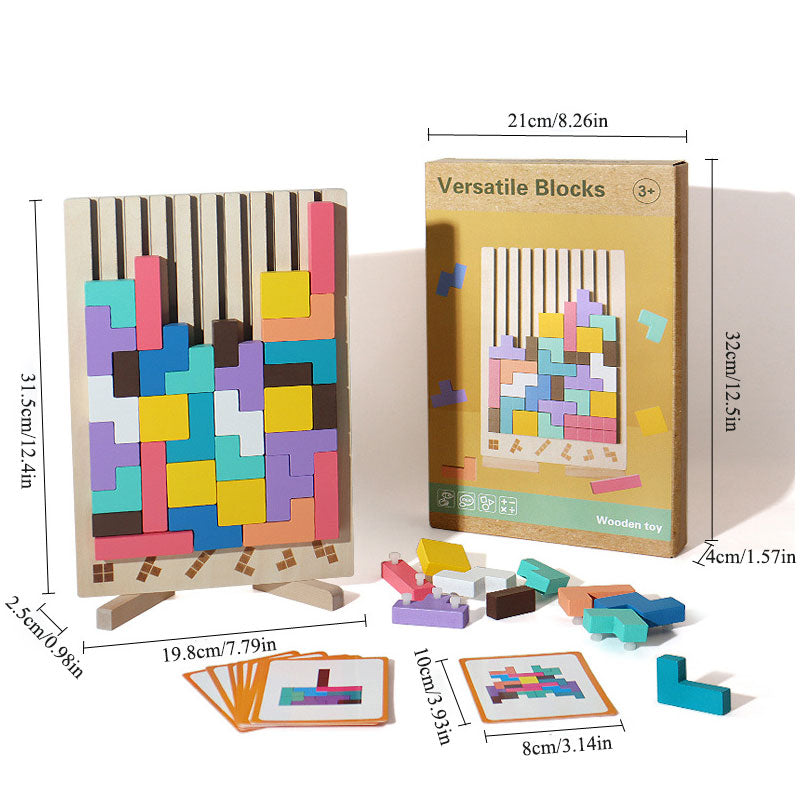 Wooden stacking game for promoting concentration and fine motor skills