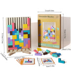 Wooden stacking game for promoting concentration and fine motor skills