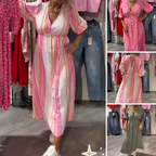 LumaLuxe™ V-Neck Printed Dress — Unleash Your Radiance with Flattering Comfort and Head-Turning Style