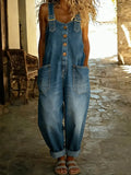 LaylaLuxe™ Denim Jumpsuit — Slip Into Effortless Comfort That Moves With Your Every Moment