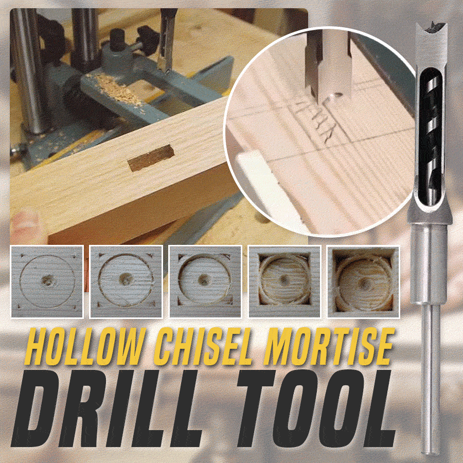 SharpEdgePro™ Hollow Chisel Bit — Achieve Flawless Square Holes That Make Your Woodwork Shine