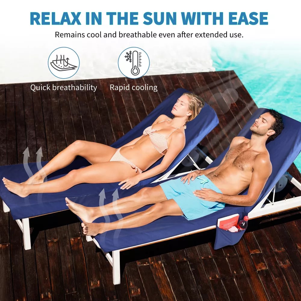 ShoreEase™ Sun Lounger Towel — Escape Sand Hassles with Instant Dry Comfort and Secure Storage