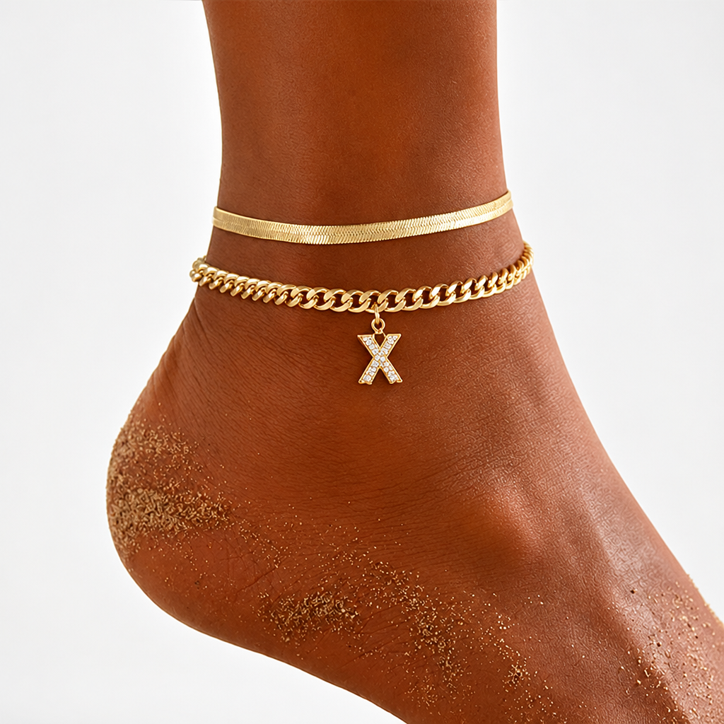 LumeaCharm™ Gold Initial Anklets — Wear Your Unique Story with Effortless Grace