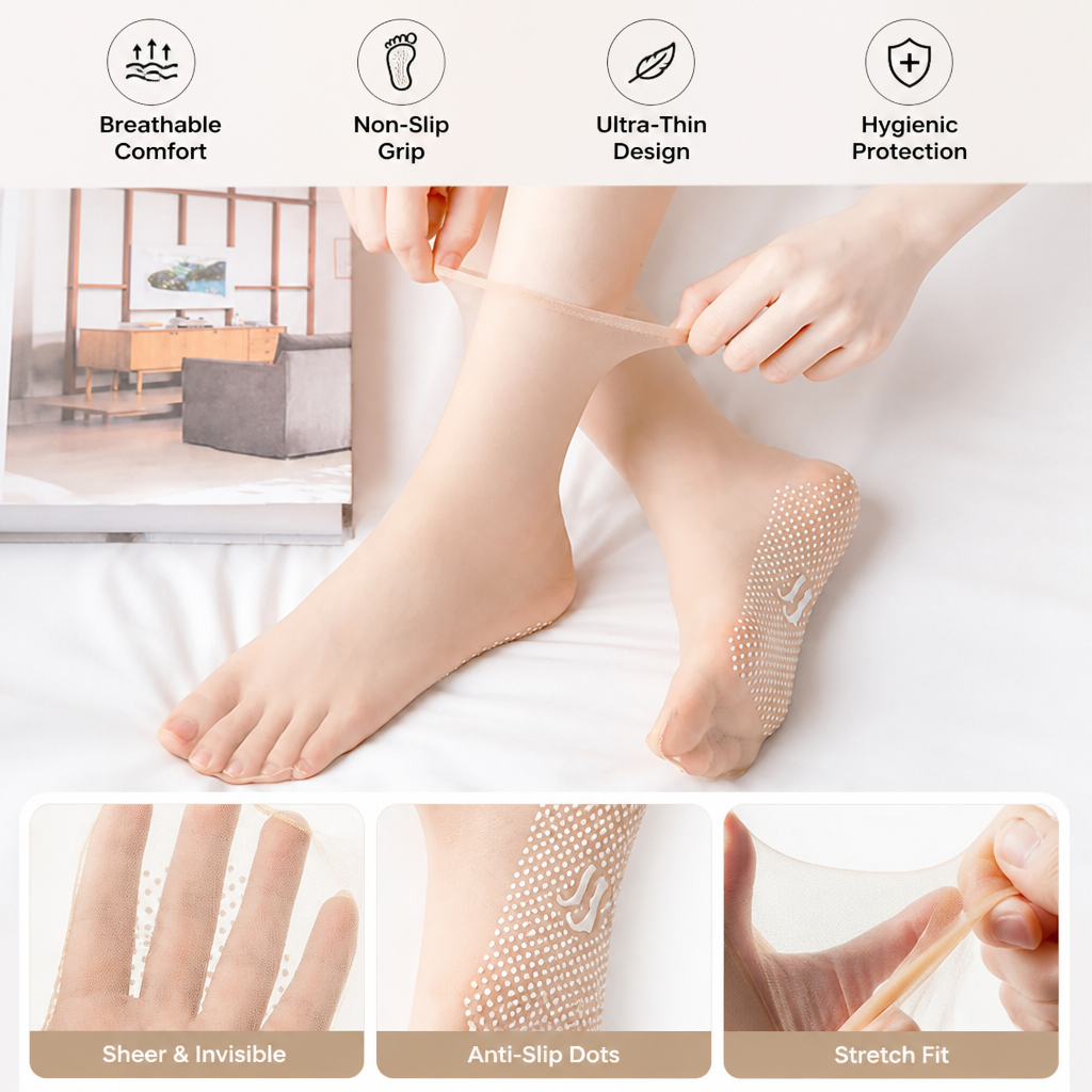 VeilStep™ Invisible Socks — Slip-Free Comfort That Feels Like Air on Your Feet