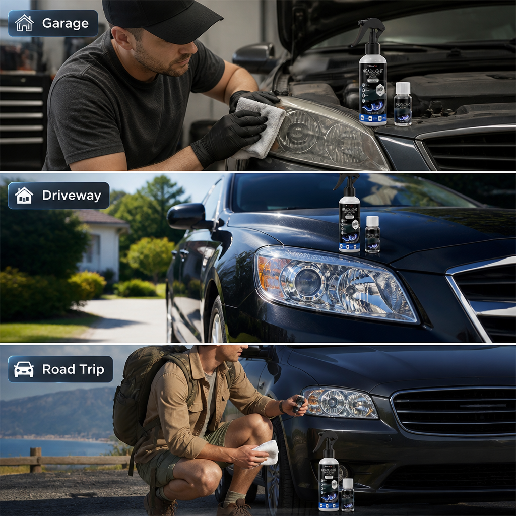 RadianceShield™ Headlight Restoration Kit — Instantly Restore Crystal-Clear Glow and Drive Safer Tonight