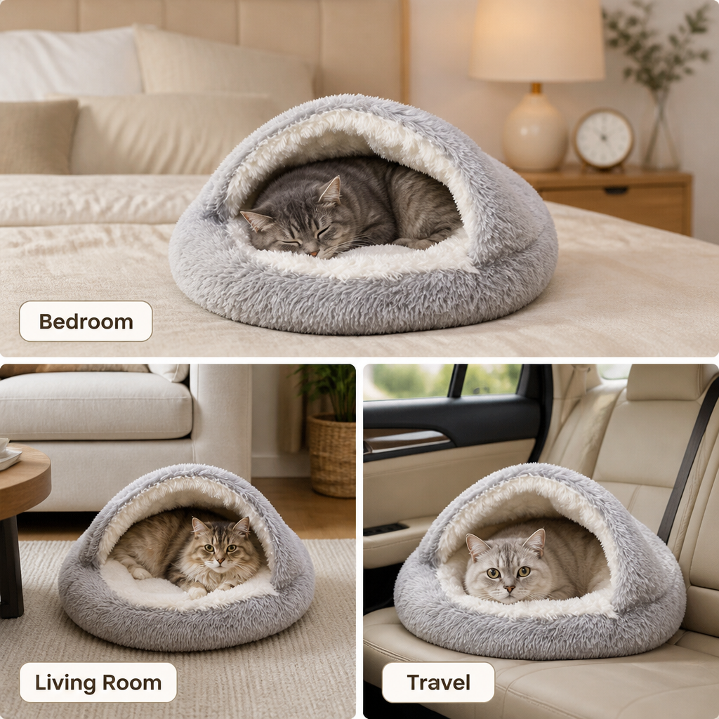 VelvetNest™ — The Ultimate Cozy Hideaway Where Your Cat Finds Peace and Pure Bliss (Bed only)