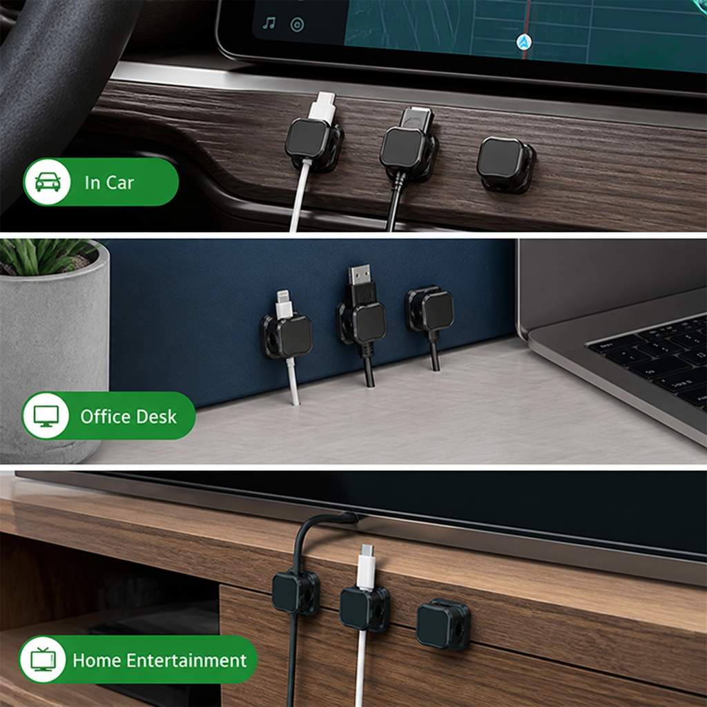 GliderWire™ — Effortless Cable Control for a Calm, Clutter-Free Desk (12 pieces)