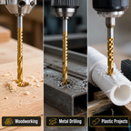 HyperForge™ Titanium-Coated Twist Drill Bit Set — Master Every Material with Lightning-Fast, Sharp Precision