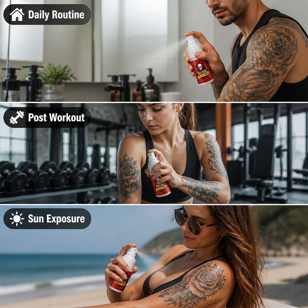 InkRadiance™ Tattoo Renewal Mist — Ignite Your Ink with Instant, Vibrant Life and All-Day Hydration
