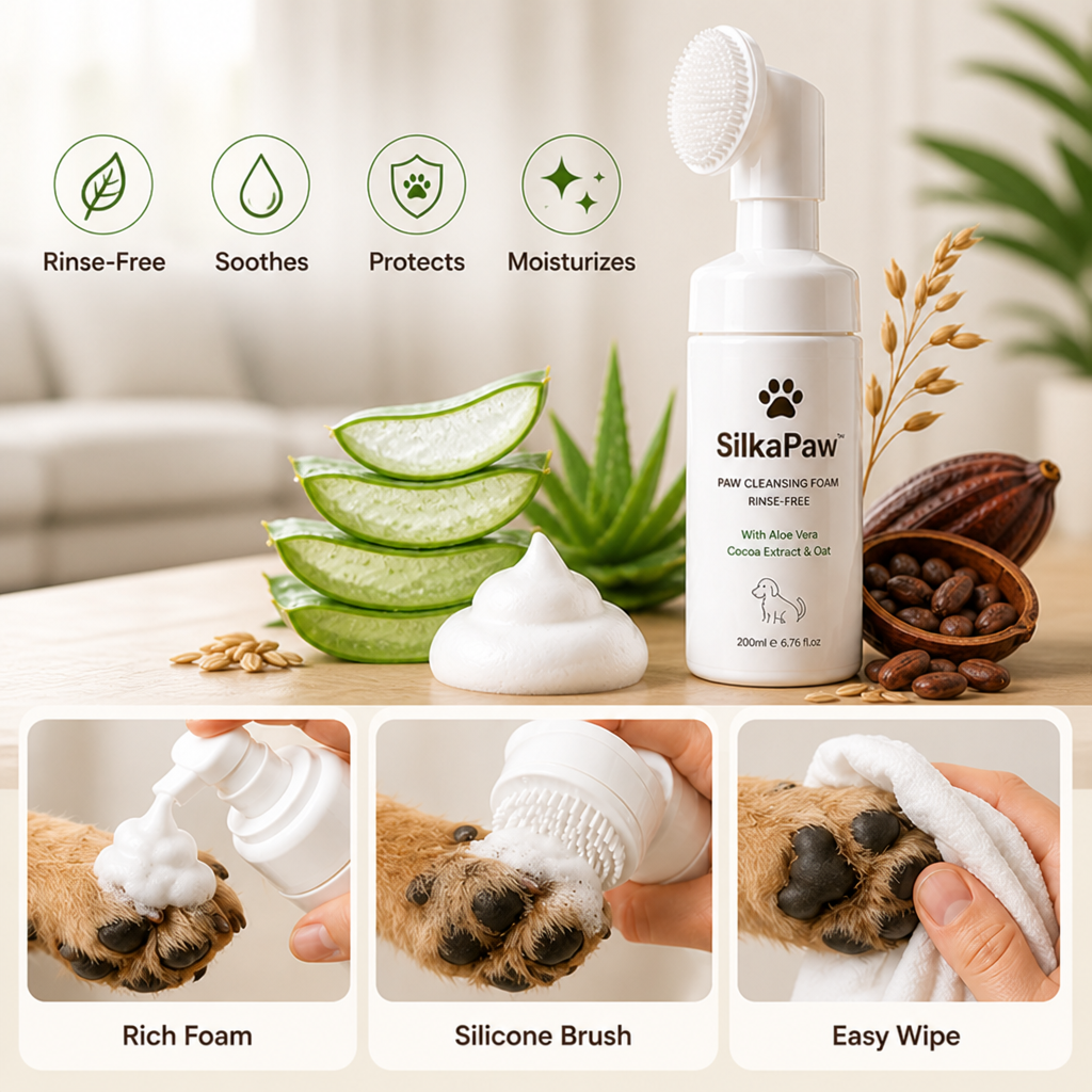 SilkaPaw™ — Instantly Soothe and Refresh Your Pet’s Paws Without Mess or Stress