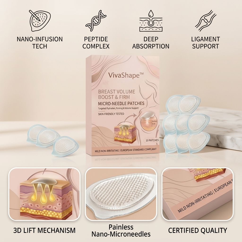 VivaShape™ Advanced Nano Microneedle Patch — Experience a Natural, Noticeable Bust Lift and Fullness That Turns Heads