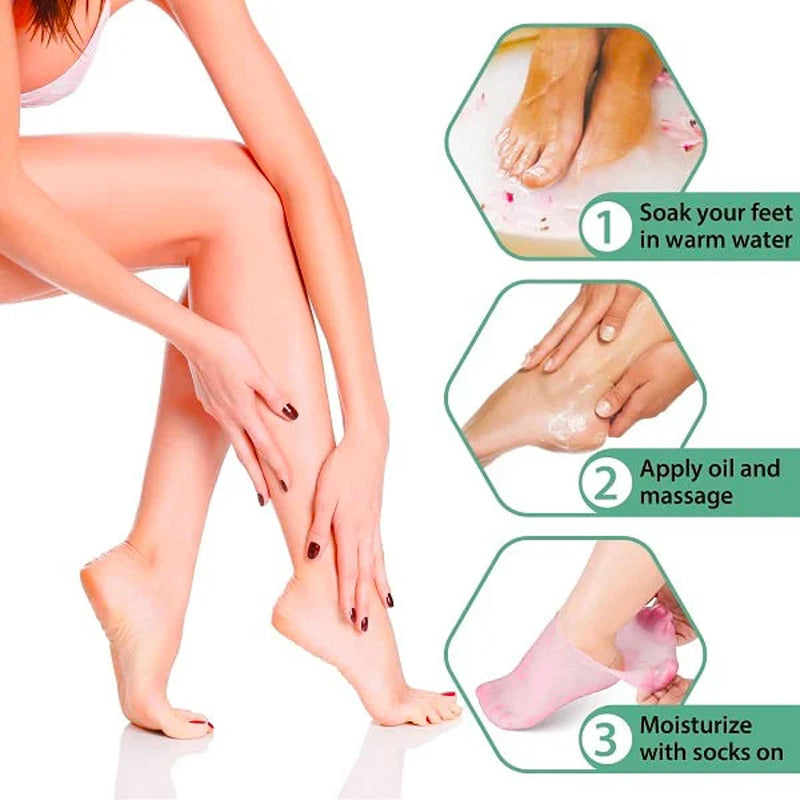 Chaussettes en silicone pour pédicure et spa des pieds (1 + 1 paire GRATUITE AUJOURD'HUI !)