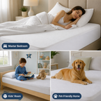 ShieldRest™ Premium Cotton Waterproof Mattress Protector — Sleep Soundly Wrapped in Soft, Dry, Allergy-Free Comfort Every Night