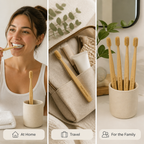LumaPure™ — Glow with a Confident, Plastic-Free Smile That Cares for You and the Planet (10 pcs Boar & Horse Bristles)