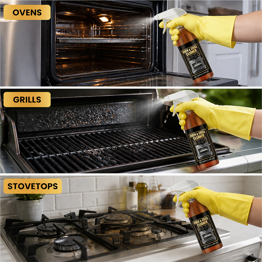 GrimeAway™ Oven & Grill Cleaner — Blast Away Grease and Odors for a Fresh, Stunning Kitchen in Minutes