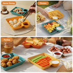 FlavoNest™ 2-in-1 Dip Plate — Keep Every Bite Crisp, Sauces Perfect, and Mealtime Mess-Free
