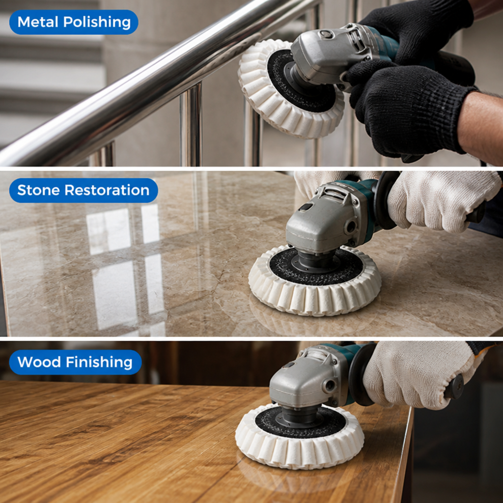 GlideLux™ Wool Felt Flap Polishing Disc — Unleash Flawless Shine and Effortless Control Every Time