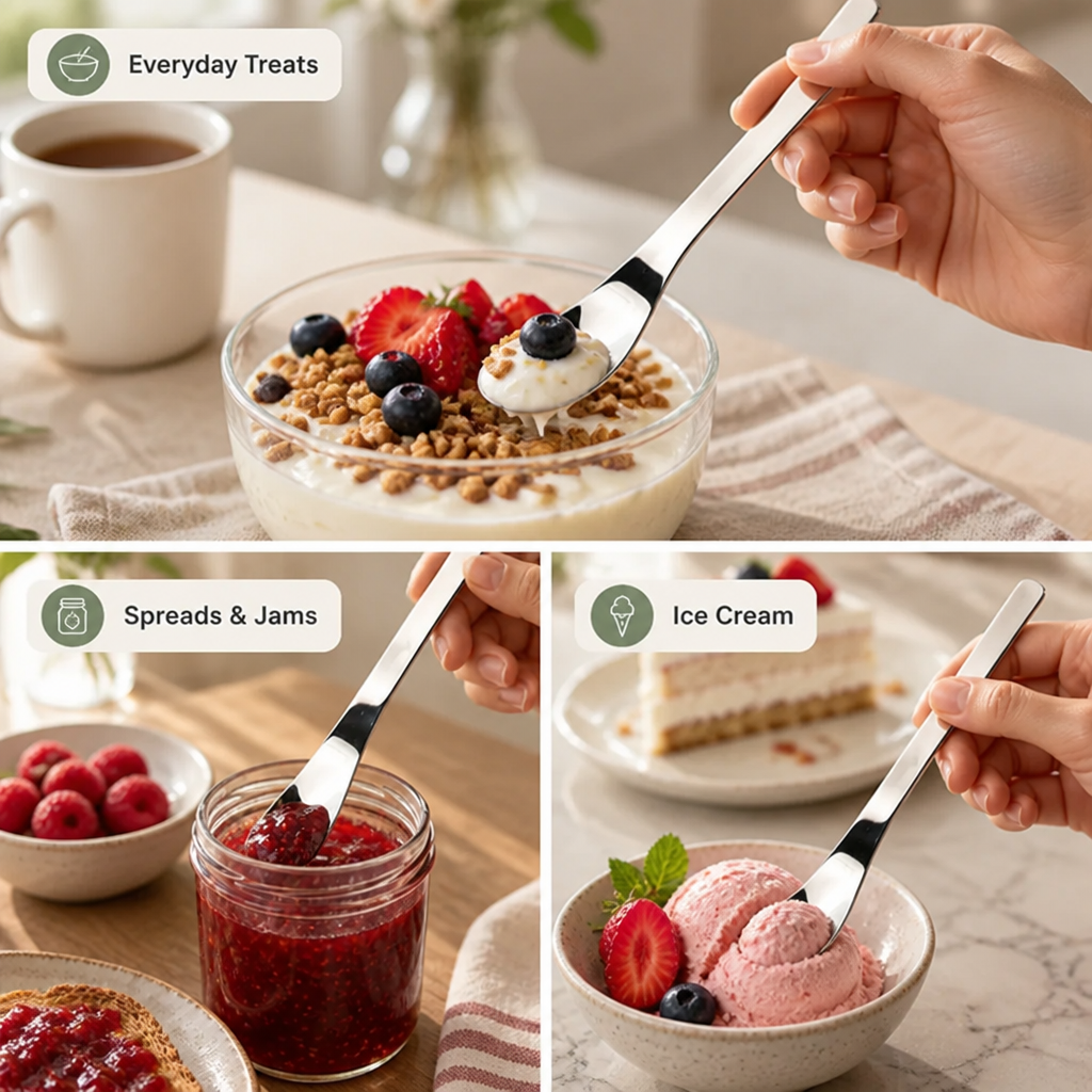 LuxaraSpoon™ — Scoop Effortlessly, Savor Every Moment Without Mess or Strain