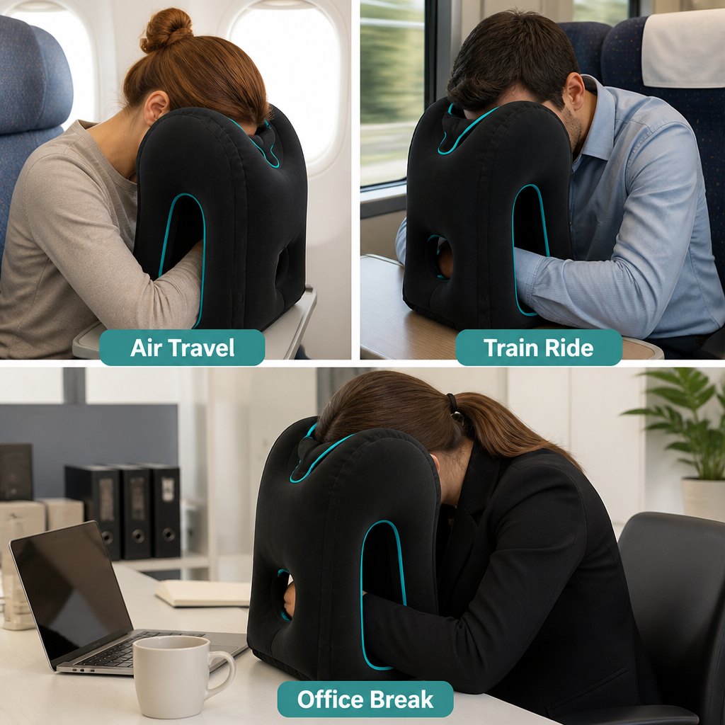 HaloNest™ — Travel Comfort That Erases Neck Pain and Refreshes You Instantly