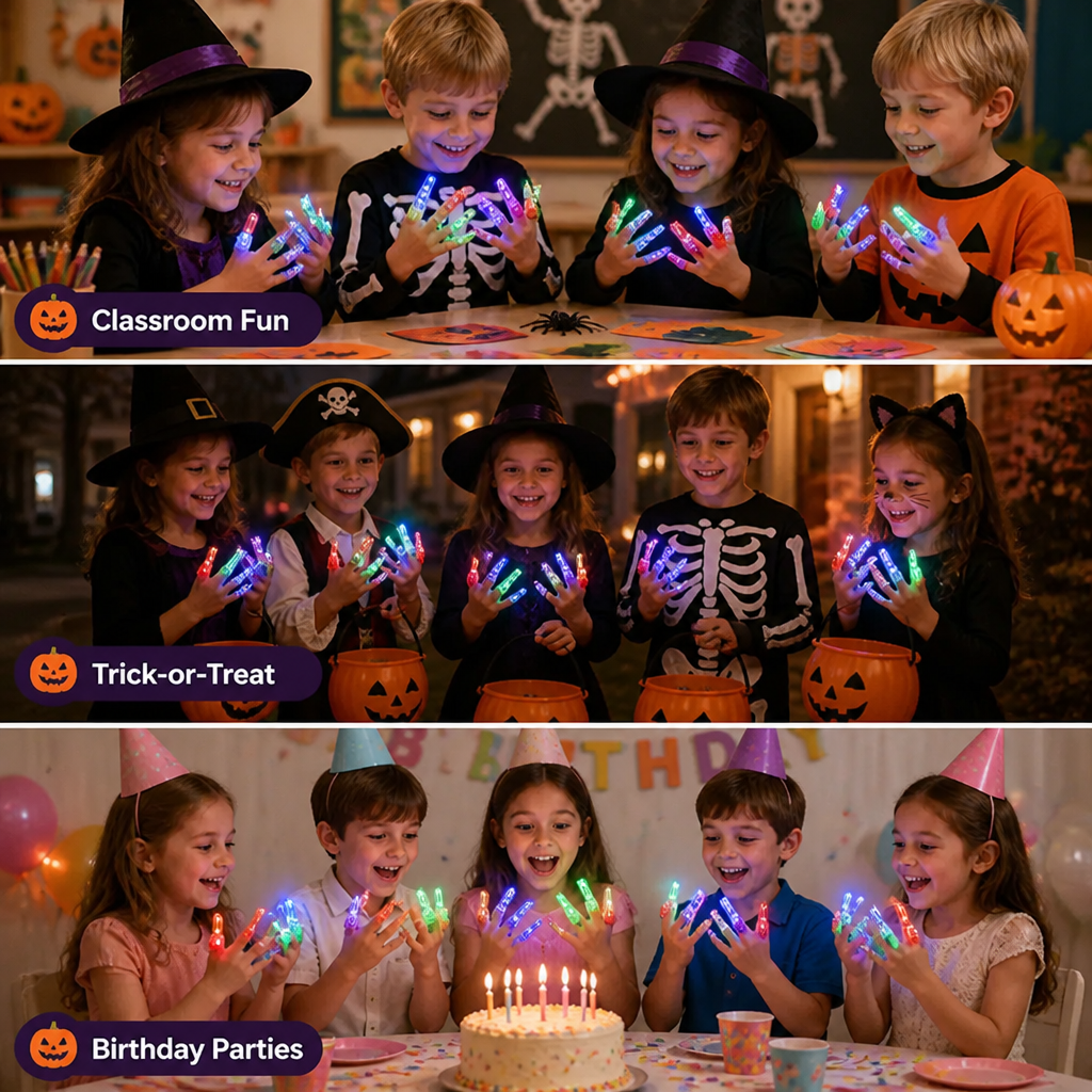 SpectraShine™ LED Finger Rings — Ignite Instant Wonder and Endless Halloween Smiles