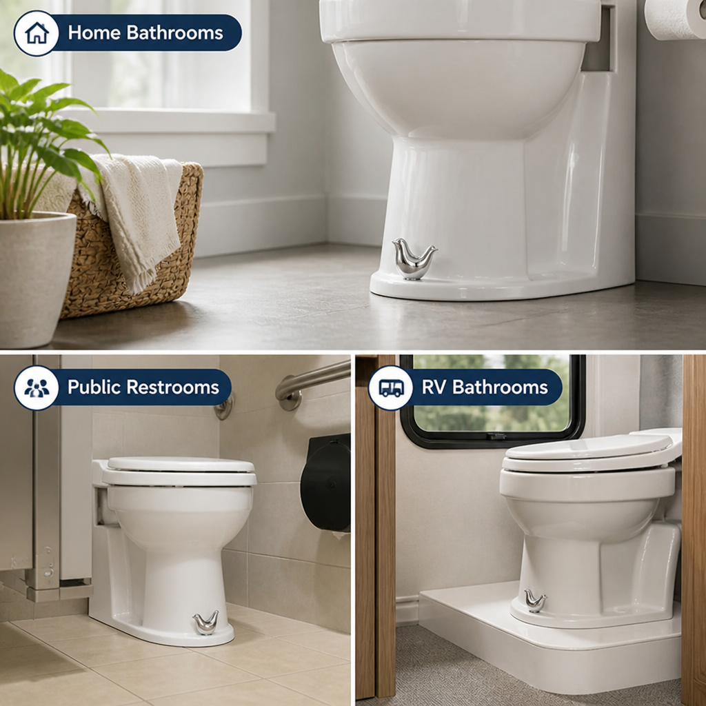 LunaPerch™ — Transform Ugly Bolts into Charming Bathroom Art Instantly