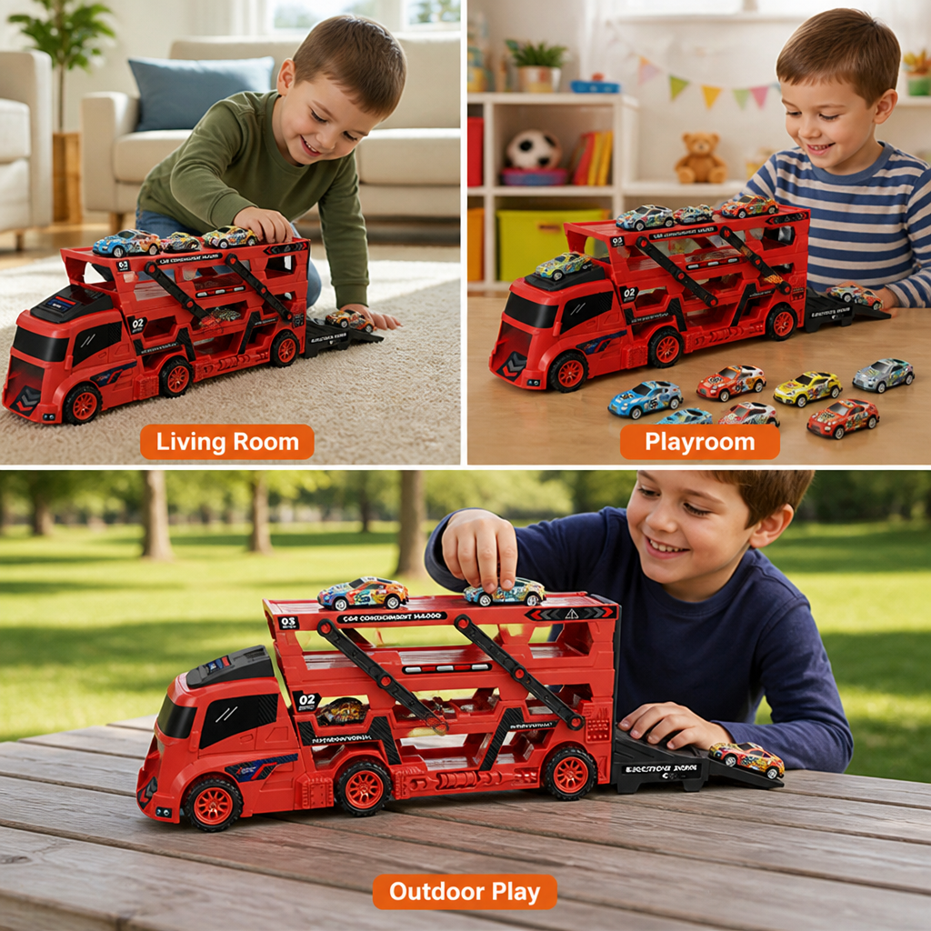 TurboTrail™ Racer & Hauler — Ignite Your Child’s Imagination with Nonstop Racing Thrills and Perfectly Organized Play