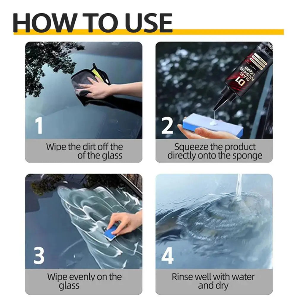 LumiFlex™ Polishing Liquid — Drive Fearlessly with Crystal-Clear, Streak-Free Glass Every Mile