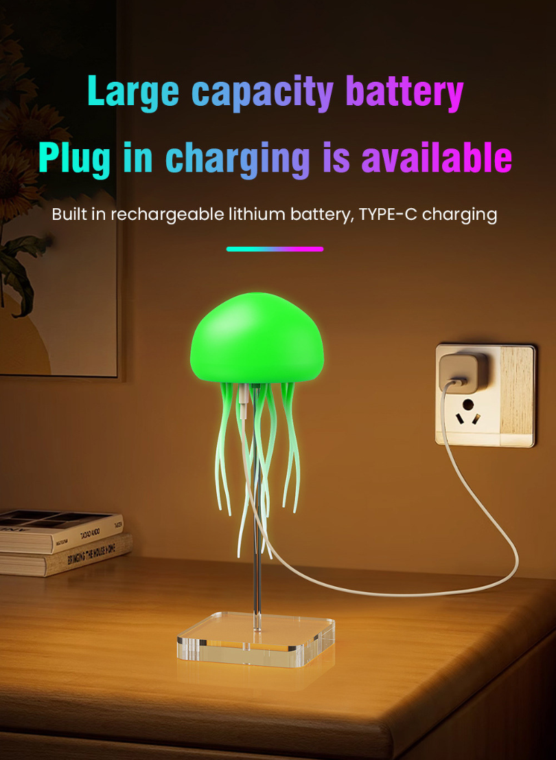 Lampe LED JellyFish - Détente et lumière sur simple pression d'un bouton