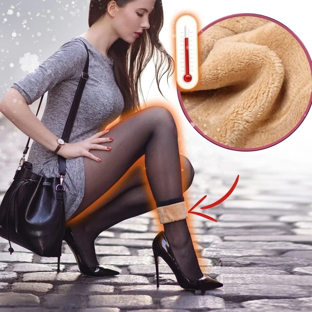 VelouraGlide™ Plush Lined Tights — Flaunt Silky, Warm Legs That Shape Confidence All Day