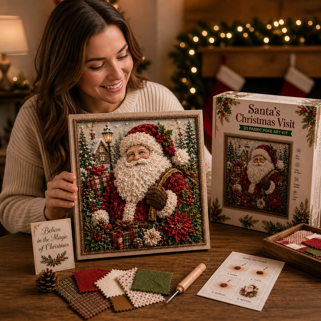 JoyLoom™ 3D Christmas Fabric Art Kit — Create Stunning Holiday Masterpieces Without Sewing or Stress