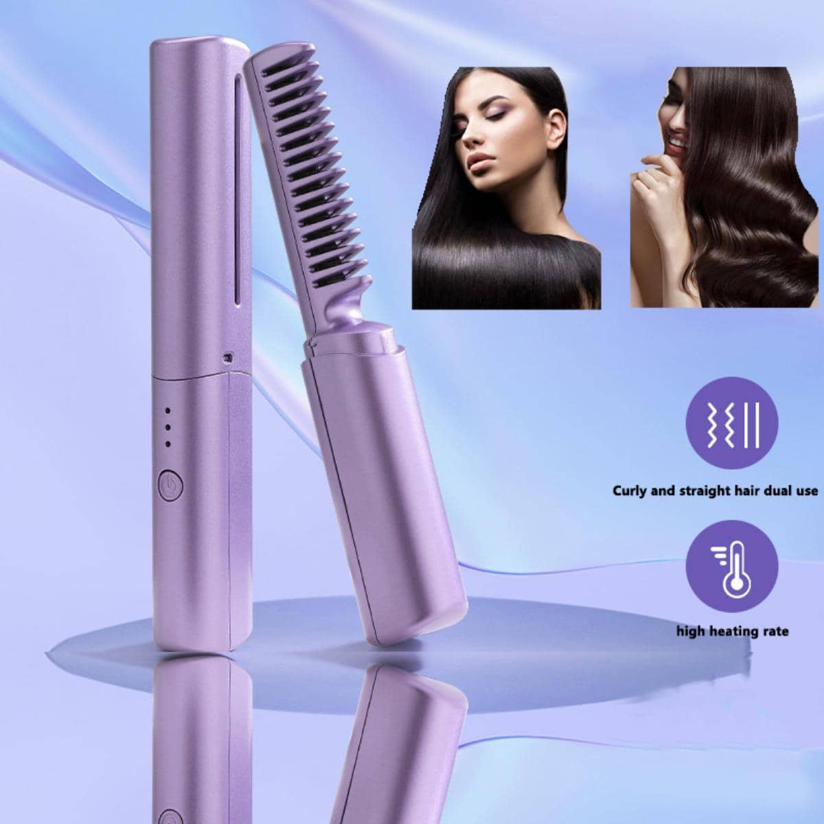 Straightening Comb Plus, Portable Hair Dryer and Straightener Brush