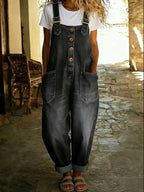 LaylaLuxe™ Denim Jumpsuit — Slip Into Effortless Comfort That Moves With Your Every Moment