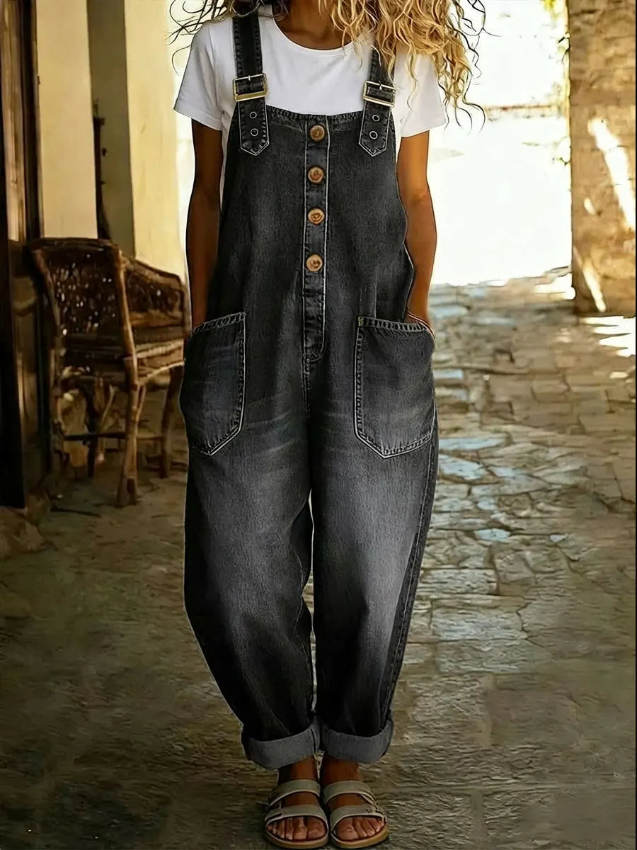 LaylaLuxe™ Denim Jumpsuit — Slip Into Effortless Comfort That Moves With Your Every Moment