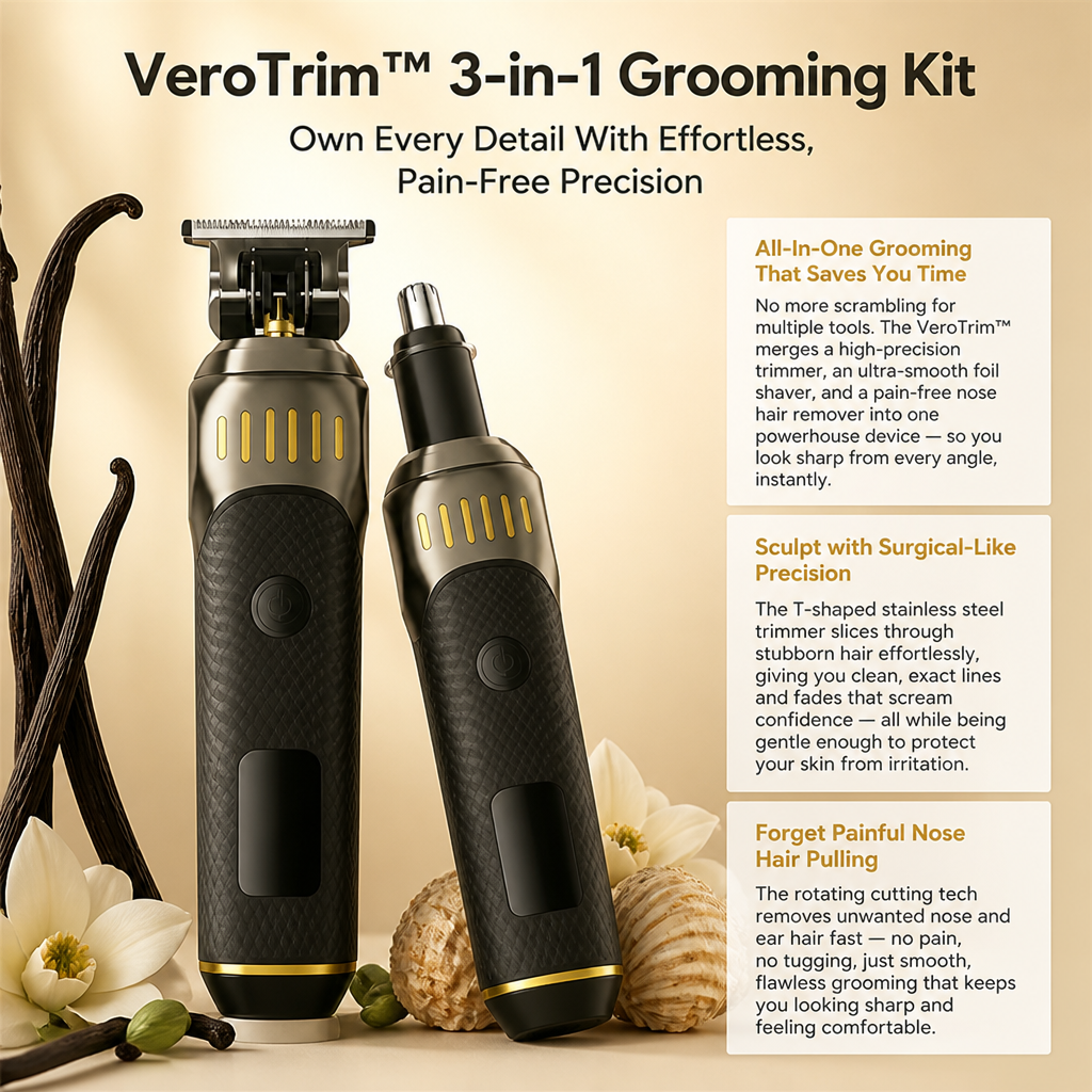 VeroTrim™ 3-in-1 Grooming Kit — Own Every Detail With Effortless, Pain-Free Precision