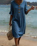 LunaLuxe™ Denim Dress — Slip Into All-Day Confidence and Featherlight Freedom