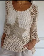 VivaLuxe™ Round Neck Hollow Crochet Tops — Radiate Cool Confidence and Timeless Charm All Day