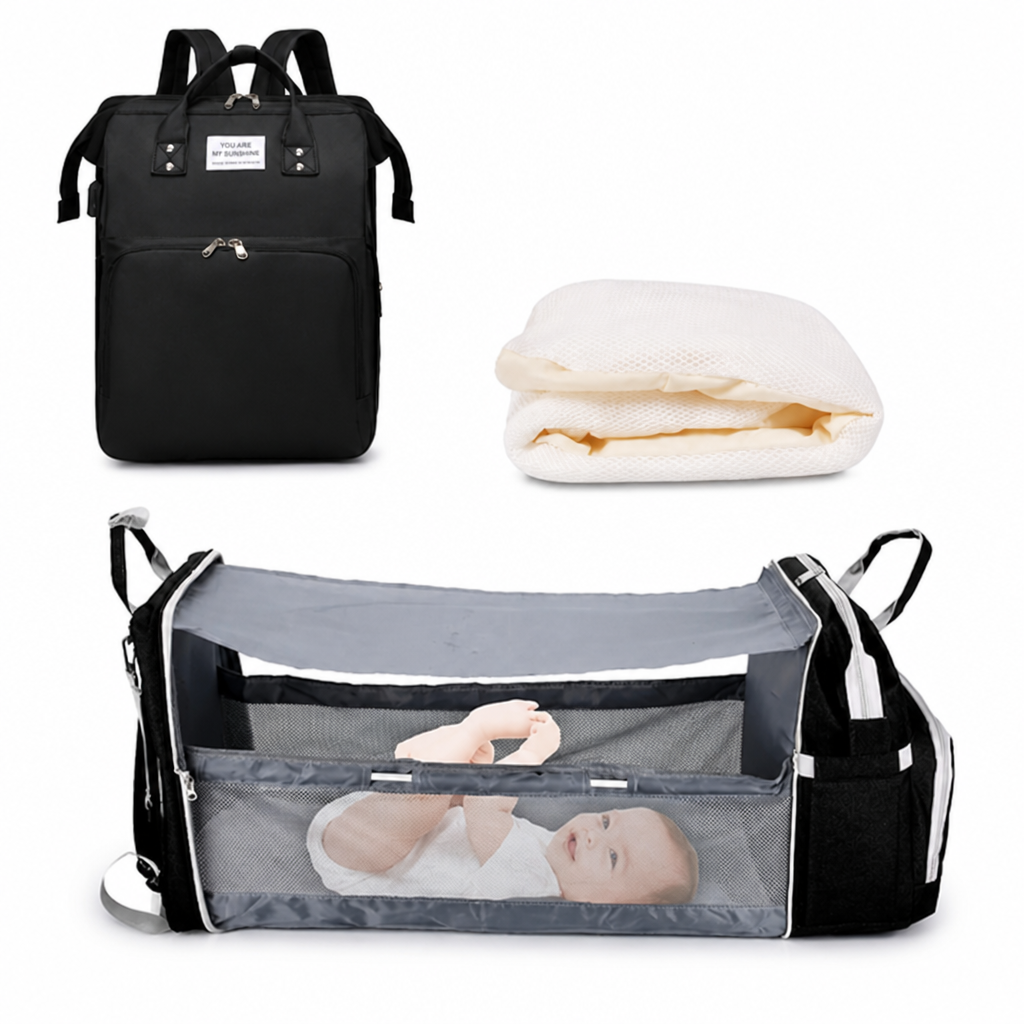 NurtureNest™ — Feel ready for every outing with baby’s essentials, bed, and changing mat in one bag
