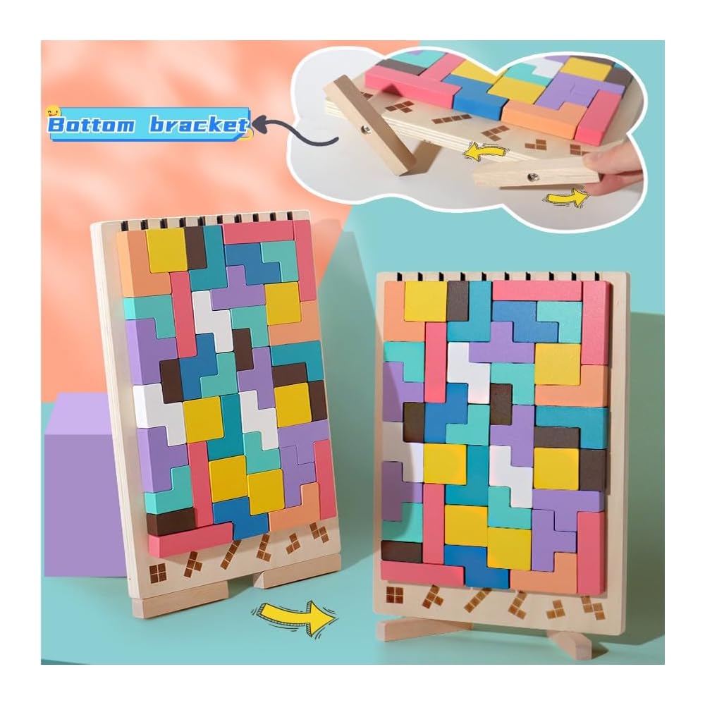 Wooden stacking game for promoting concentration and fine motor skills