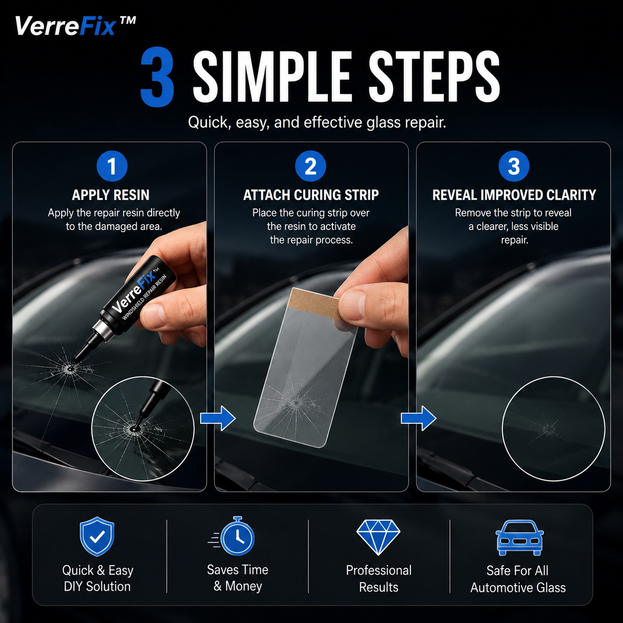 VerreFix™ | Repareer eenvoudig scheuren en krassen