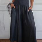 AlturaMist™ Wide-Leg High-Waist Smocked Denim Trousers — Command Attention with Effortless Comfort and Flawless Shape