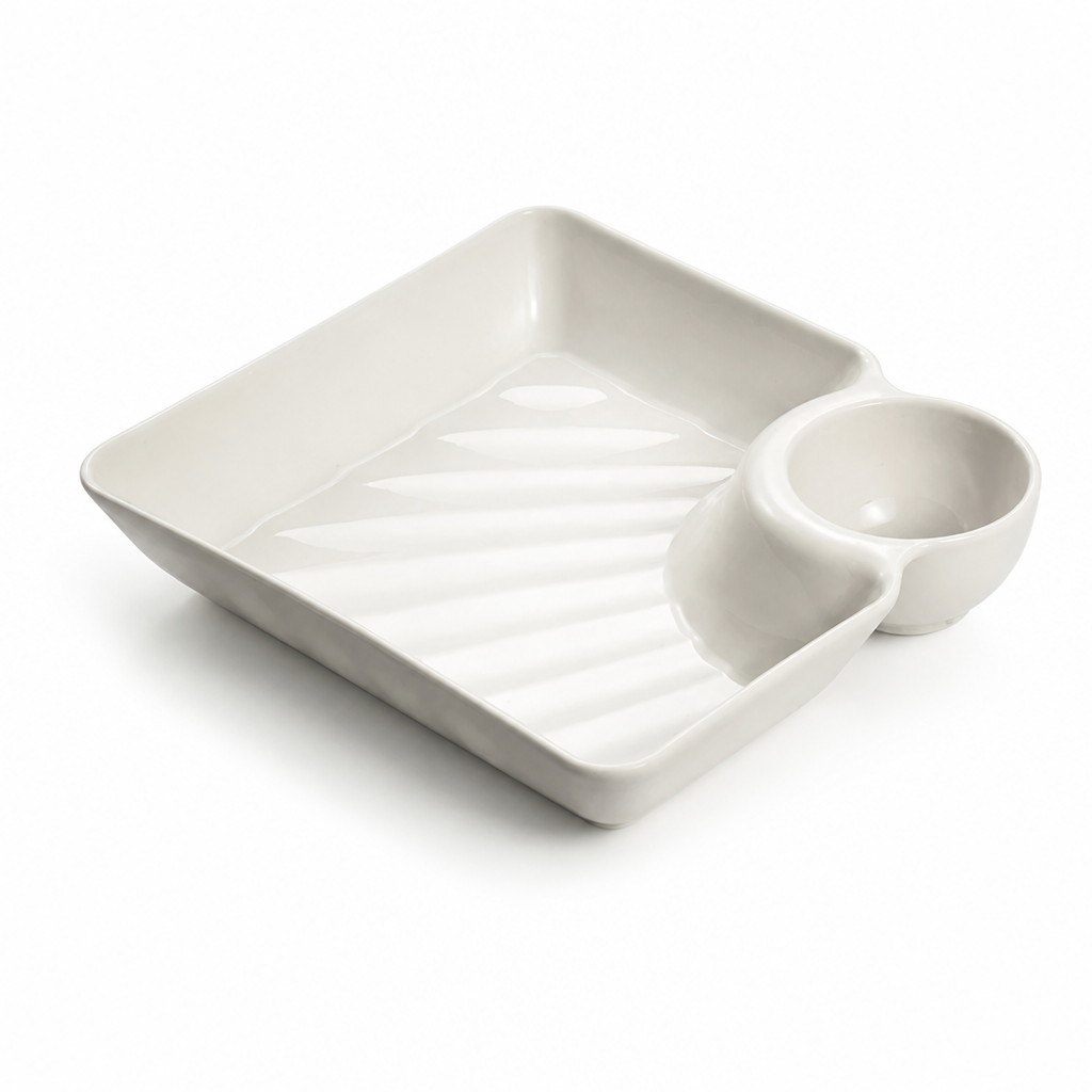 FlavoNest™ 2-in-1 Dip Plate — Keep Every Bite Crisp, Sauces Perfect, and Mealtime Mess-Free