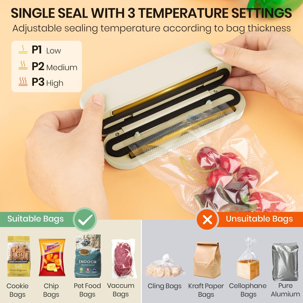 3-in-1 Wireless Mini Vacuum Sealer - Keep Food Fresh & More