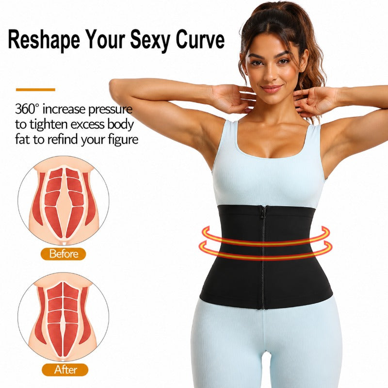 ViraCore™ Zipper Waist Trimmer — Ignite Sweat, Sculpt Your Dream Waist Instantly